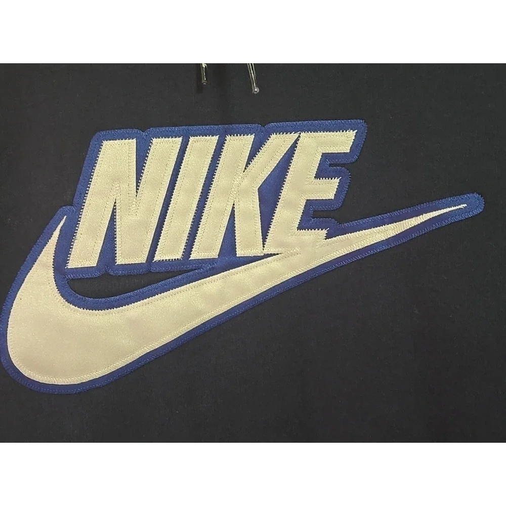 Vtg 90s Nike Hoodie Men's XL Bllue Navy Spellout Pullover  Sweatshirt‎ 90s Retro